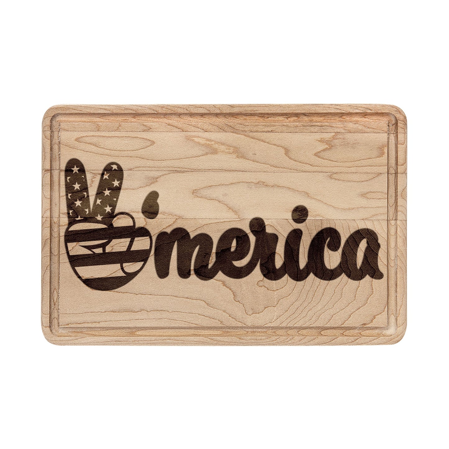 'Merica Engraved Wooden Cutting Board — Patriotic USA Charcuterie & Serving Board