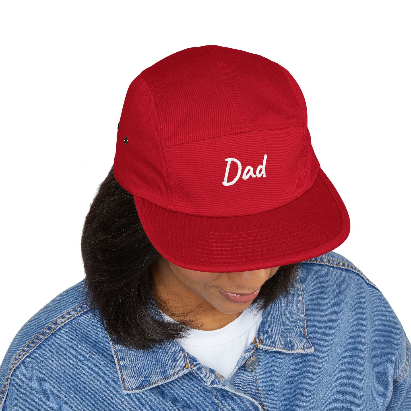 Dad Embroidered 5-Panel Cap — Casual Beige Baseball Hat, Perfect Father’s Day Gift