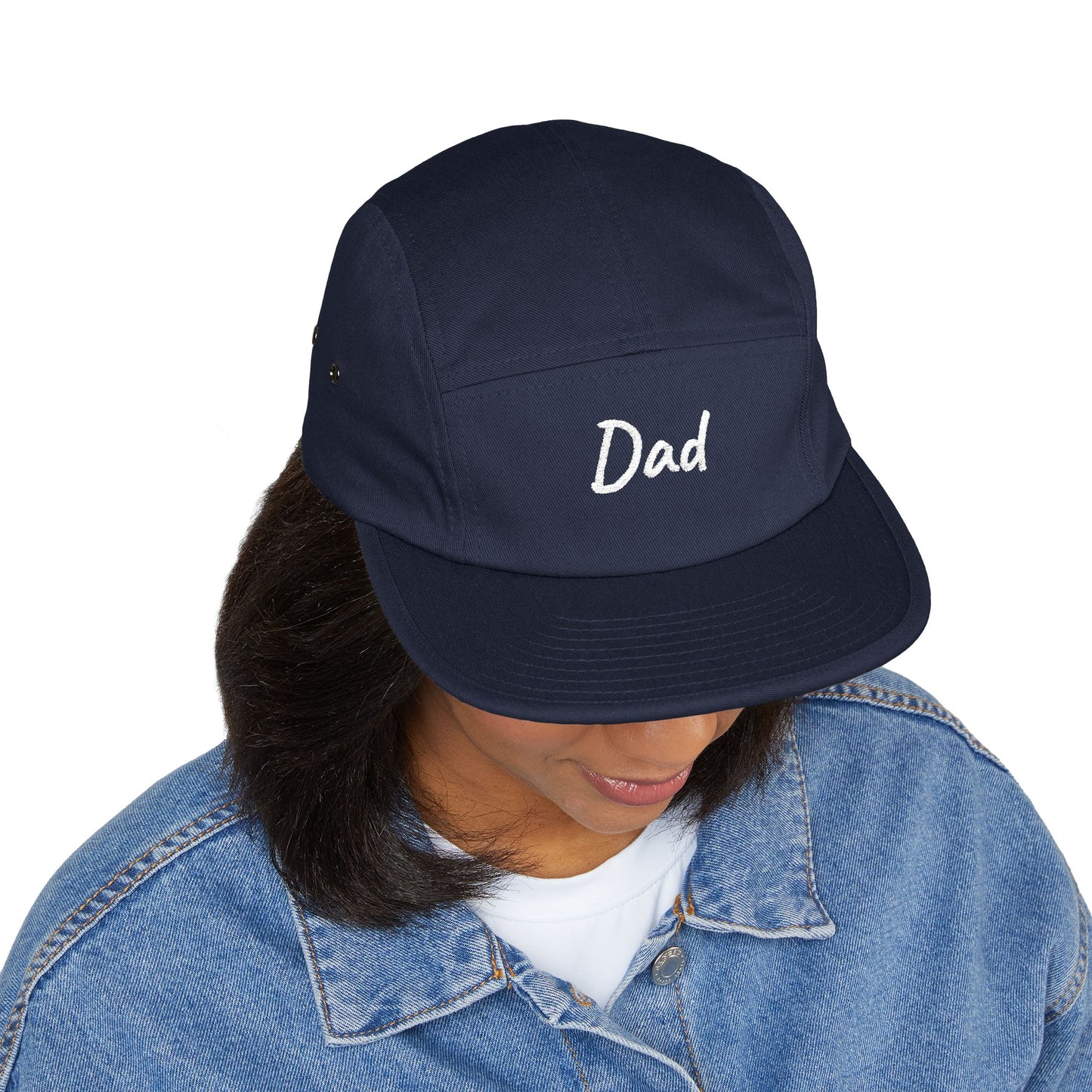 Dad Embroidered 5-Panel Cap — Casual Beige Baseball Hat, Perfect Father’s Day Gift