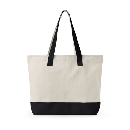 Oh My Stars Canvas Tote Bag – Zippered Patriotic Market Tote for Fourth of July