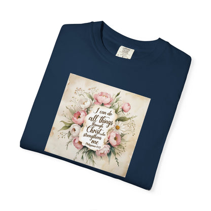 Floral Script Tee — "I am the daughter of a King" Christian Inspirational T‑Shirt