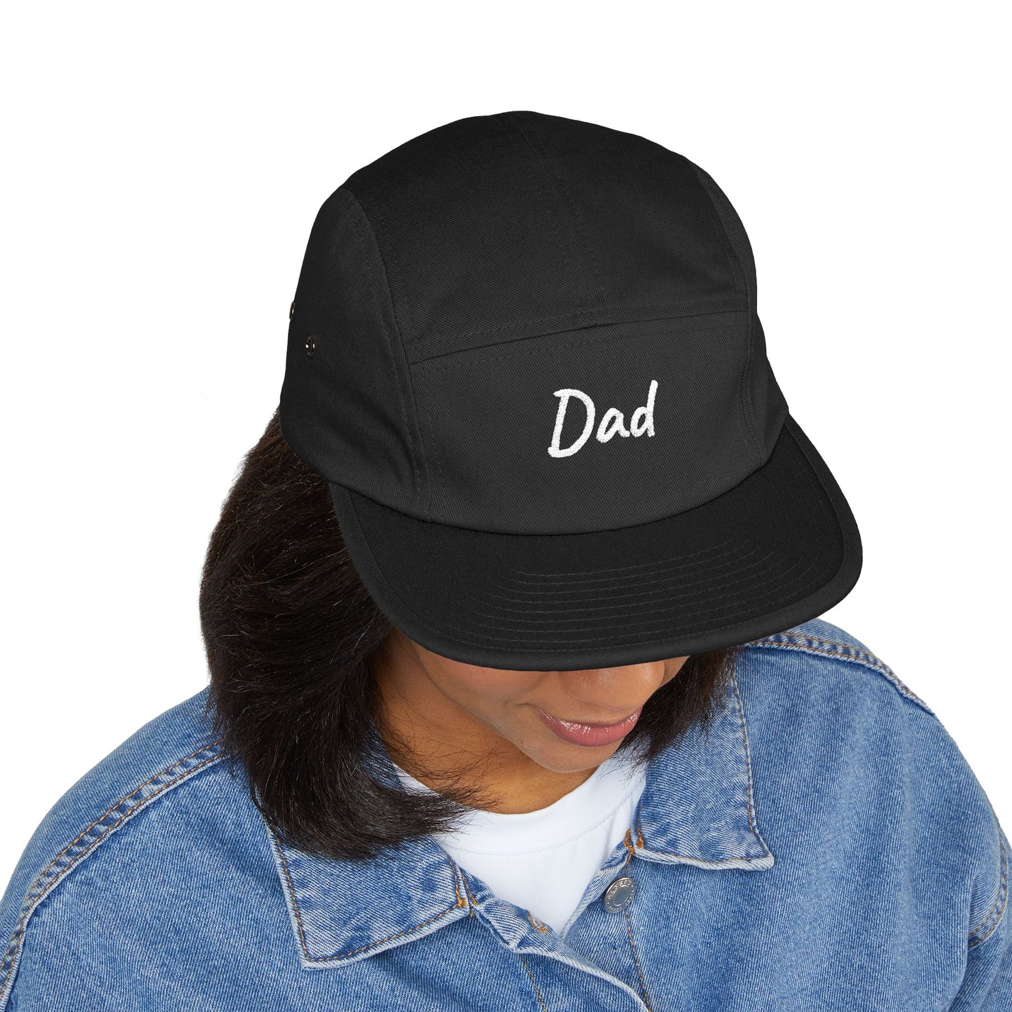 Dad Embroidered 5-Panel Cap — Casual Beige Baseball Hat, Perfect Father’s Day Gift
