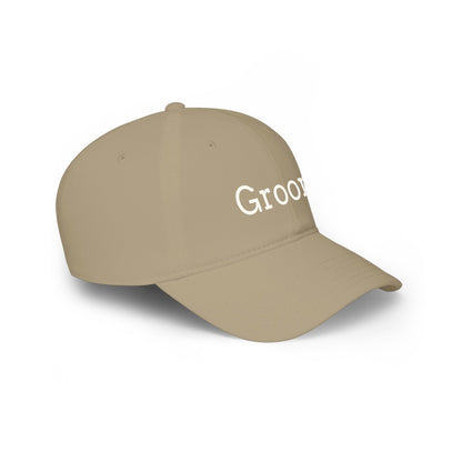 Groom Baseball Cap — Embroidered Red Low Profile Wedding Hat