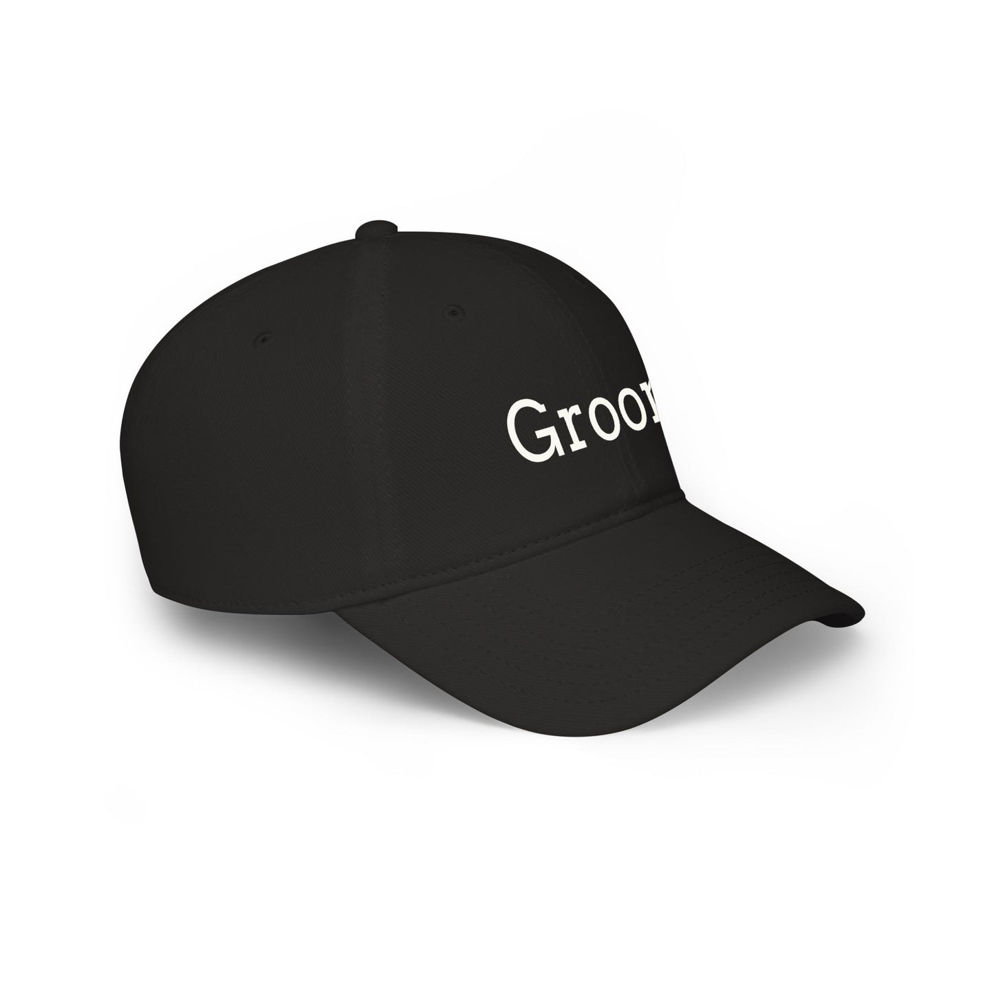 Groom Baseball Cap — Embroidered Red Low Profile Wedding Hat