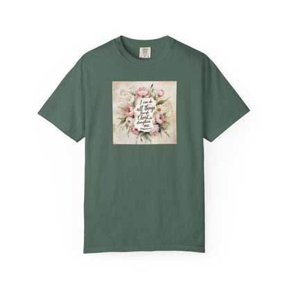 Floral Script Tee — "I am the daughter of a King" Christian Inspirational T‑Shirt