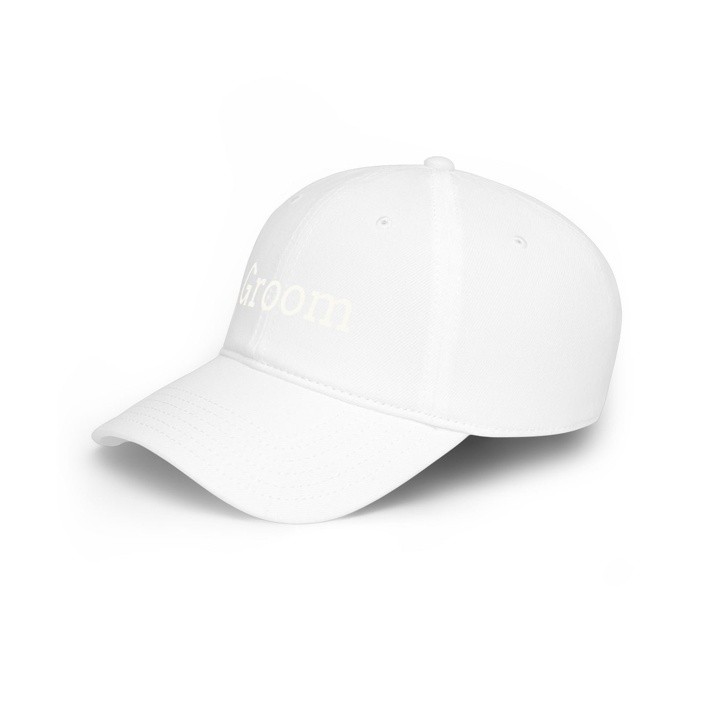 Groom Baseball Cap — Embroidered Red Low Profile Wedding Hat