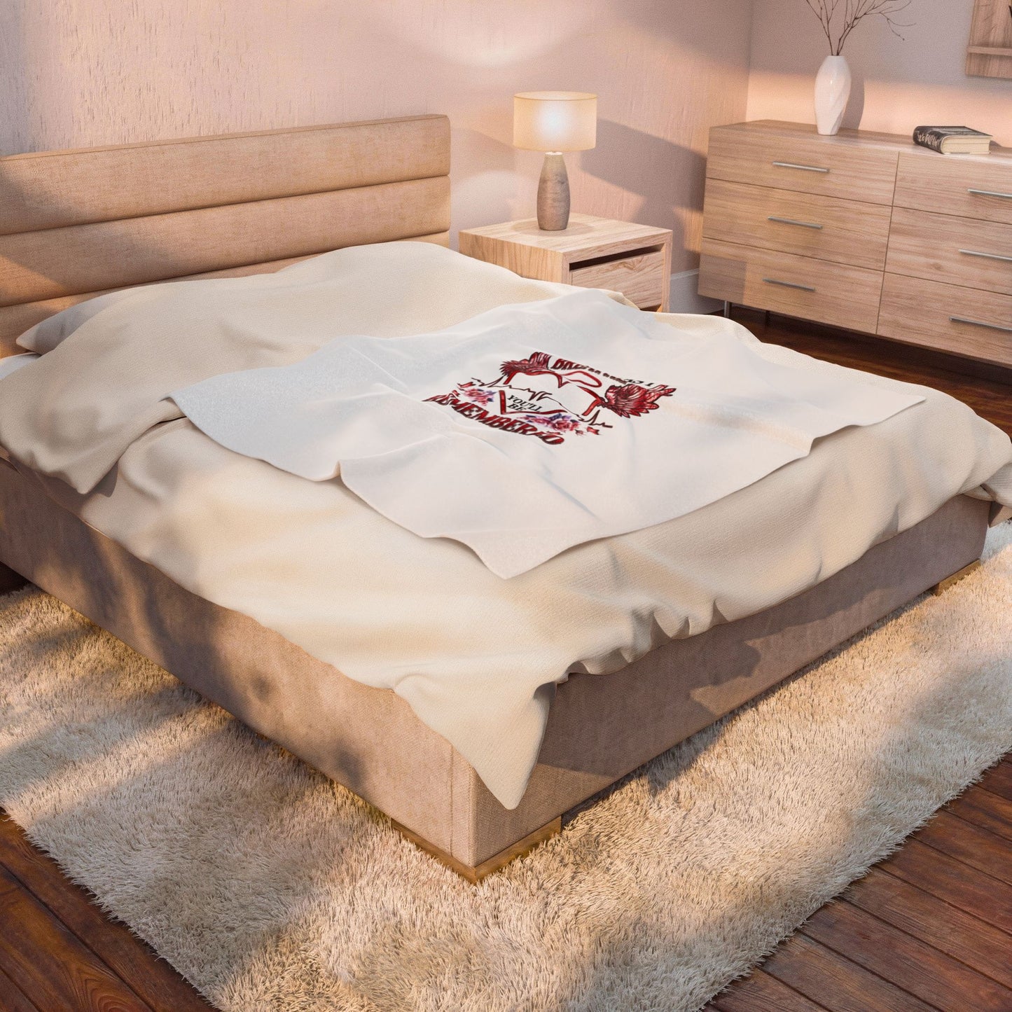 Velveteen Plush Blanket - "As Long As I Breathe You'll Be Remembered" Memorial Throw
