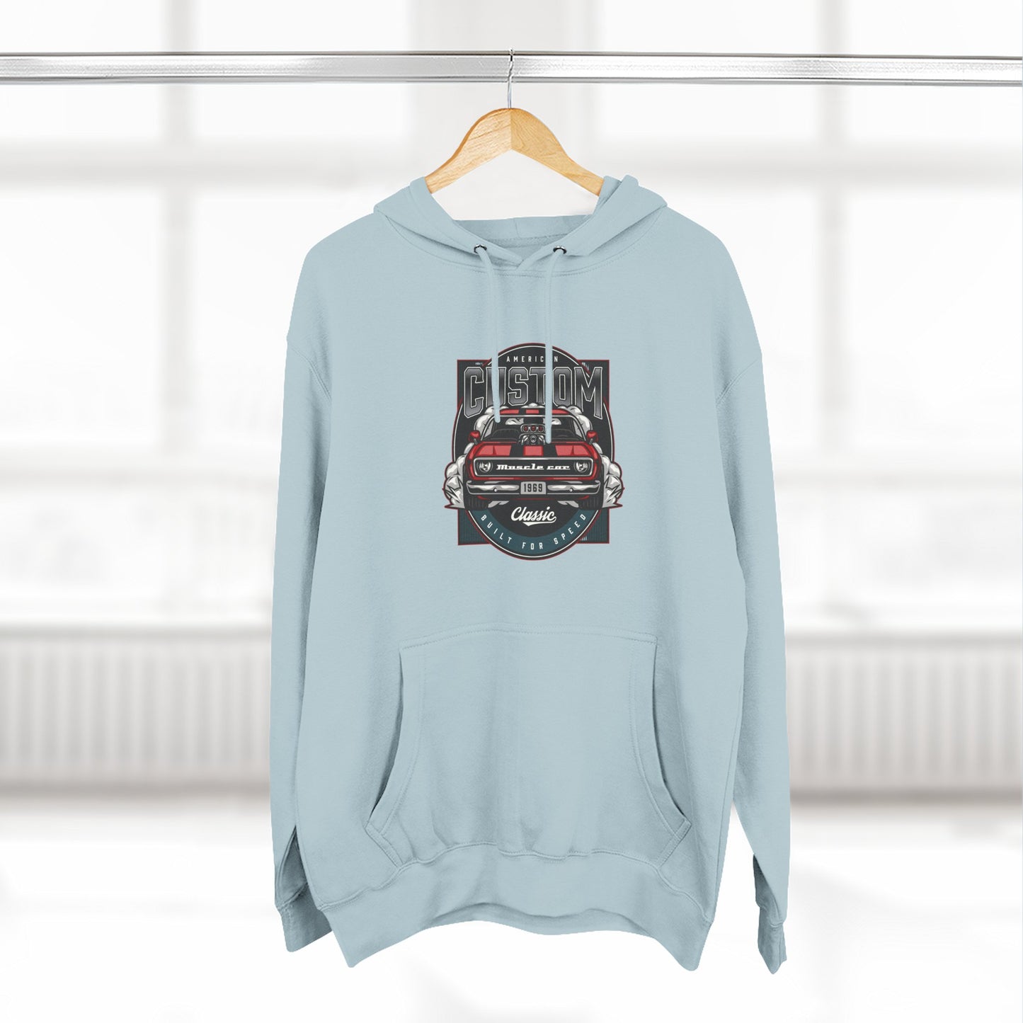 Retro Red Camaro Hoodie — Vintage Muscle Car Graphic Pullover