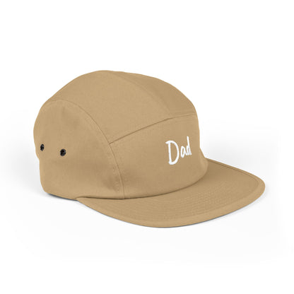 Dad Embroidered 5-Panel Cap — Casual Beige Baseball Hat, Perfect Father’s Day Gift