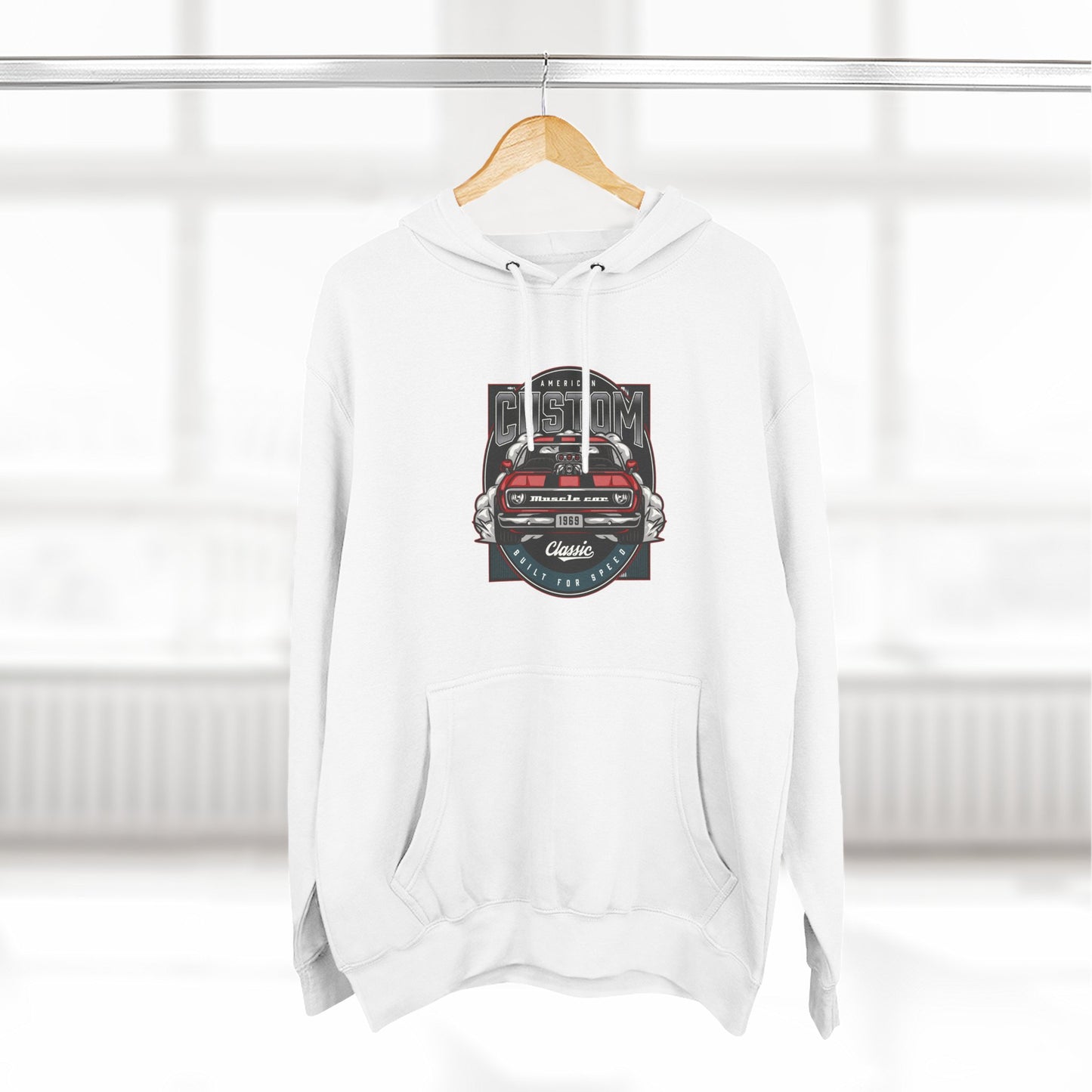 Retro Red Camaro Hoodie — Vintage Muscle Car Graphic Pullover