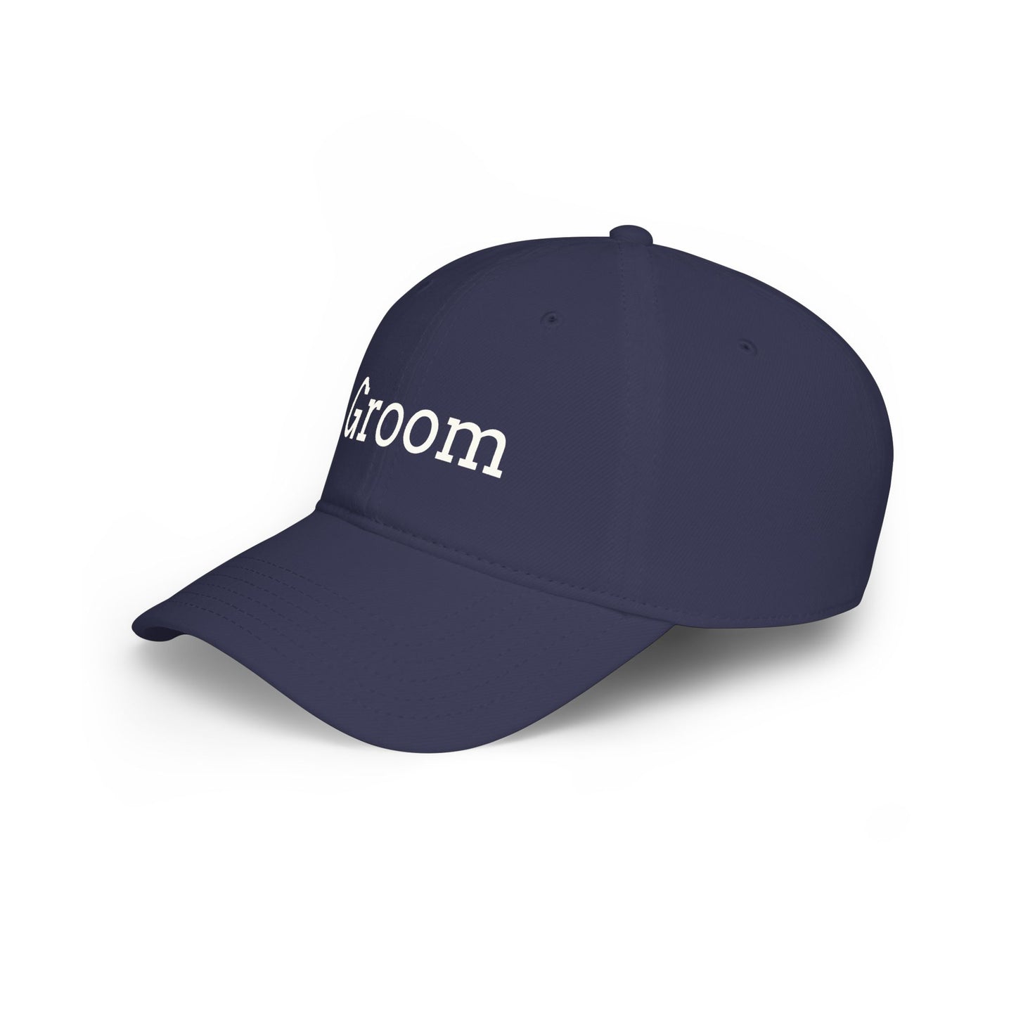 Groom Baseball Cap — Embroidered Red Low Profile Wedding Hat