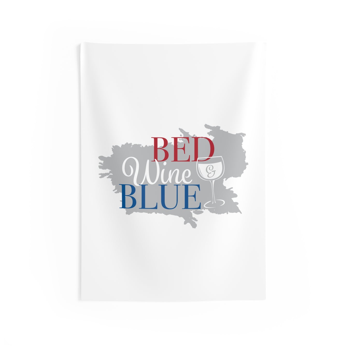 Bed Wine & Blue Wall Tapestry — Patriotic Wine Lover Home Decor