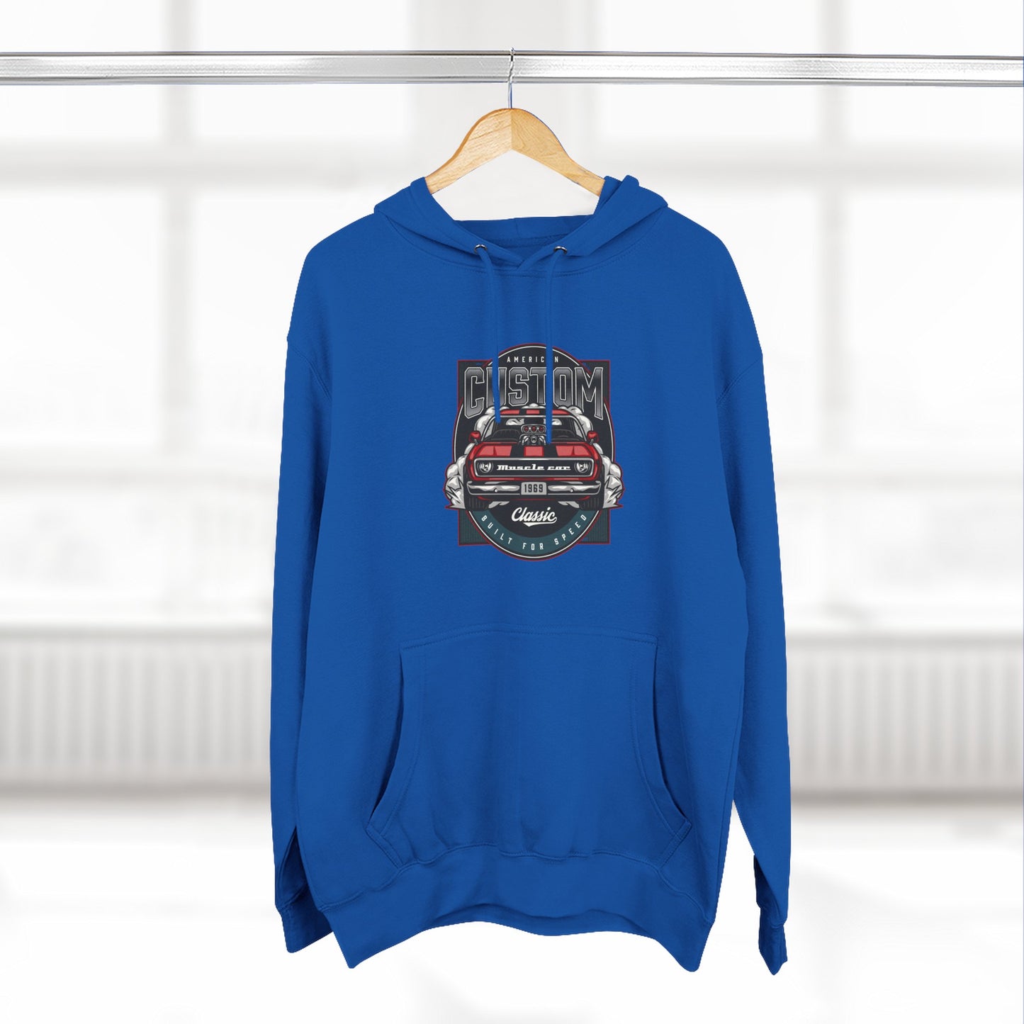 Retro Red Camaro Hoodie — Vintage Muscle Car Graphic Pullover