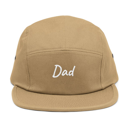 Dad Embroidered 5-Panel Cap — Casual Beige Baseball Hat, Perfect Father’s Day Gift