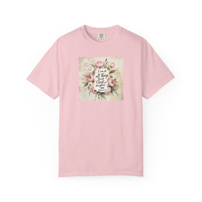 Floral Script Tee — "I am the daughter of a King" Christian Inspirational T‑Shirt
