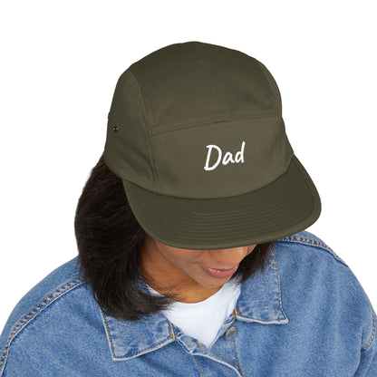Dad Embroidered 5-Panel Cap — Casual Beige Baseball Hat, Perfect Father’s Day Gift