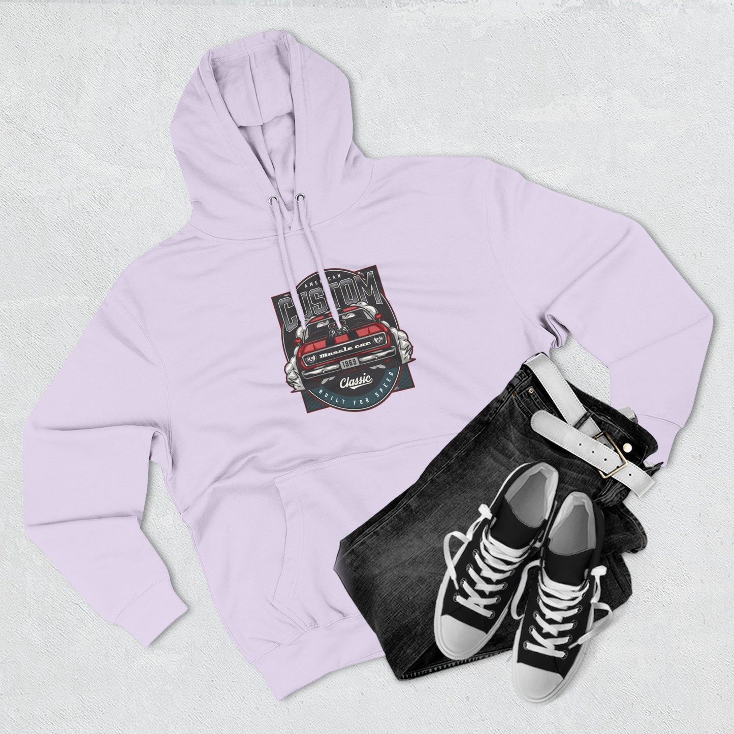 Retro Red Camaro Hoodie — Vintage Muscle Car Graphic Pullover