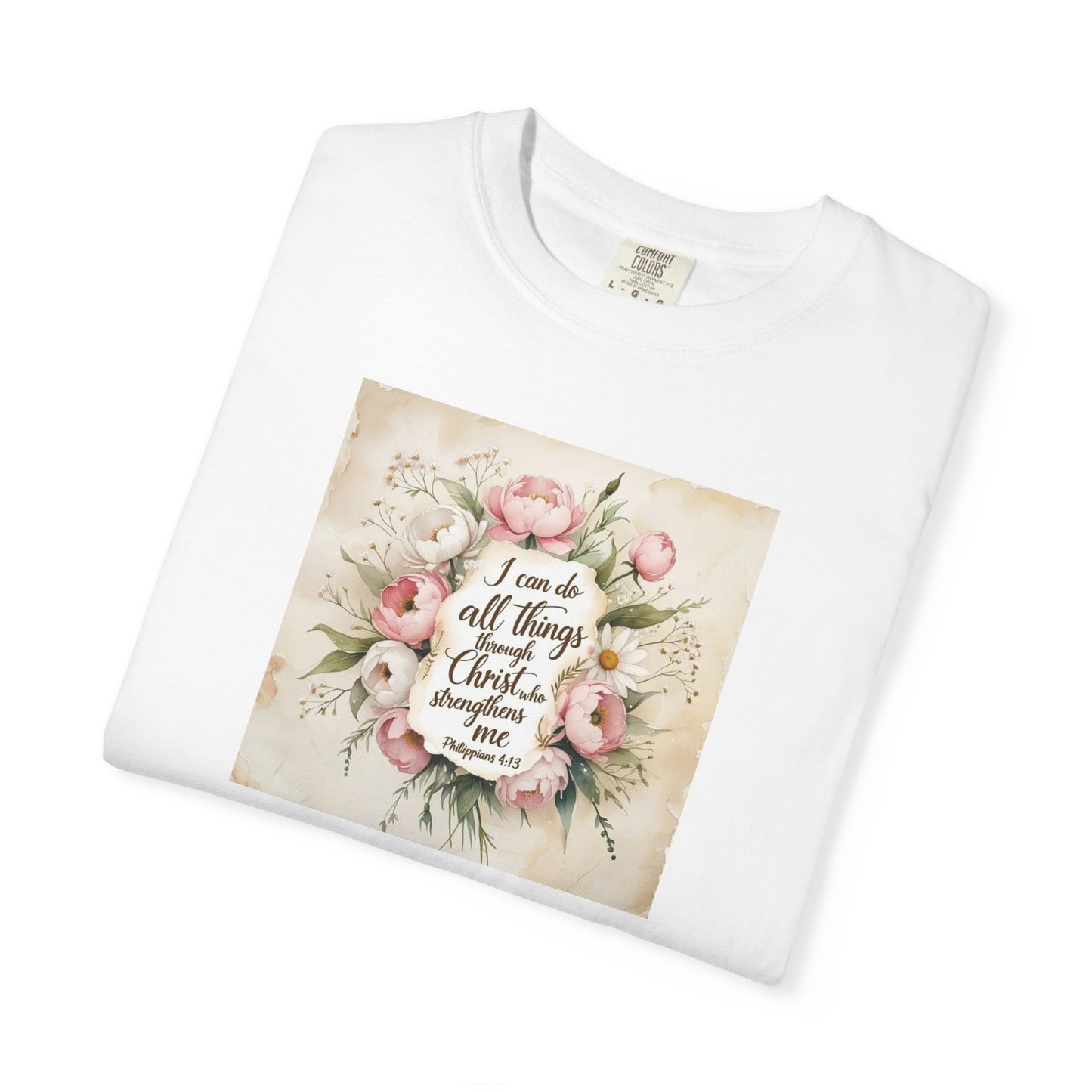 Floral Script Tee — "I am the daughter of a King" Christian Inspirational T‑Shirt