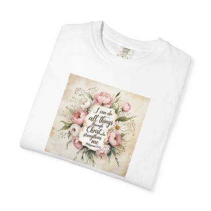 Floral Script Tee — "I am the daughter of a King" Christian Inspirational T‑Shirt
