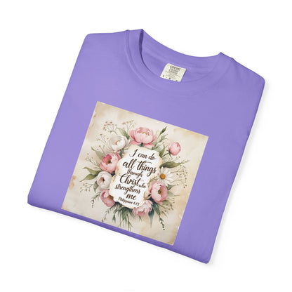 Floral Script Tee — "I am the daughter of a King" Christian Inspirational T‑Shirt
