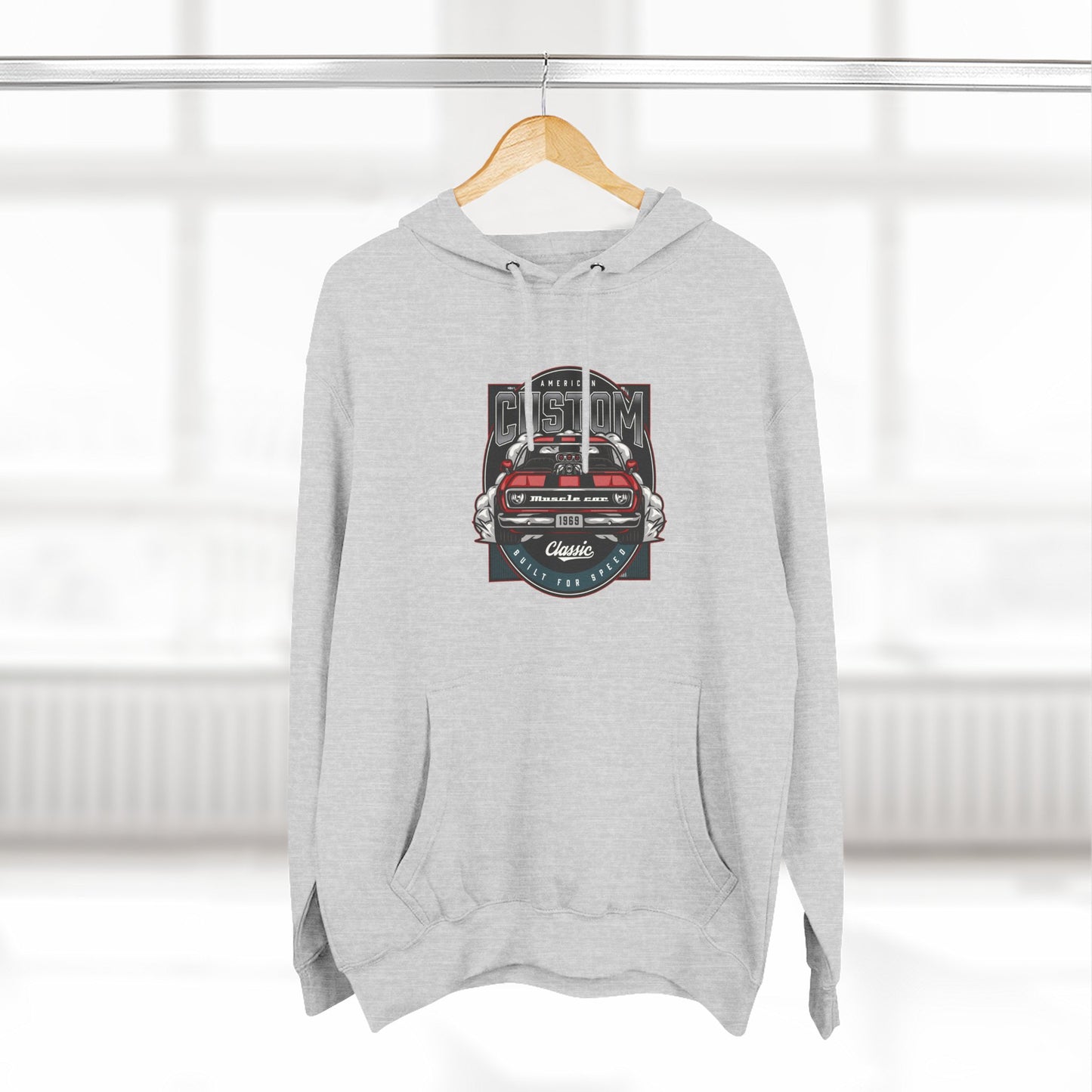 Retro Red Camaro Hoodie — Vintage Muscle Car Graphic Pullover