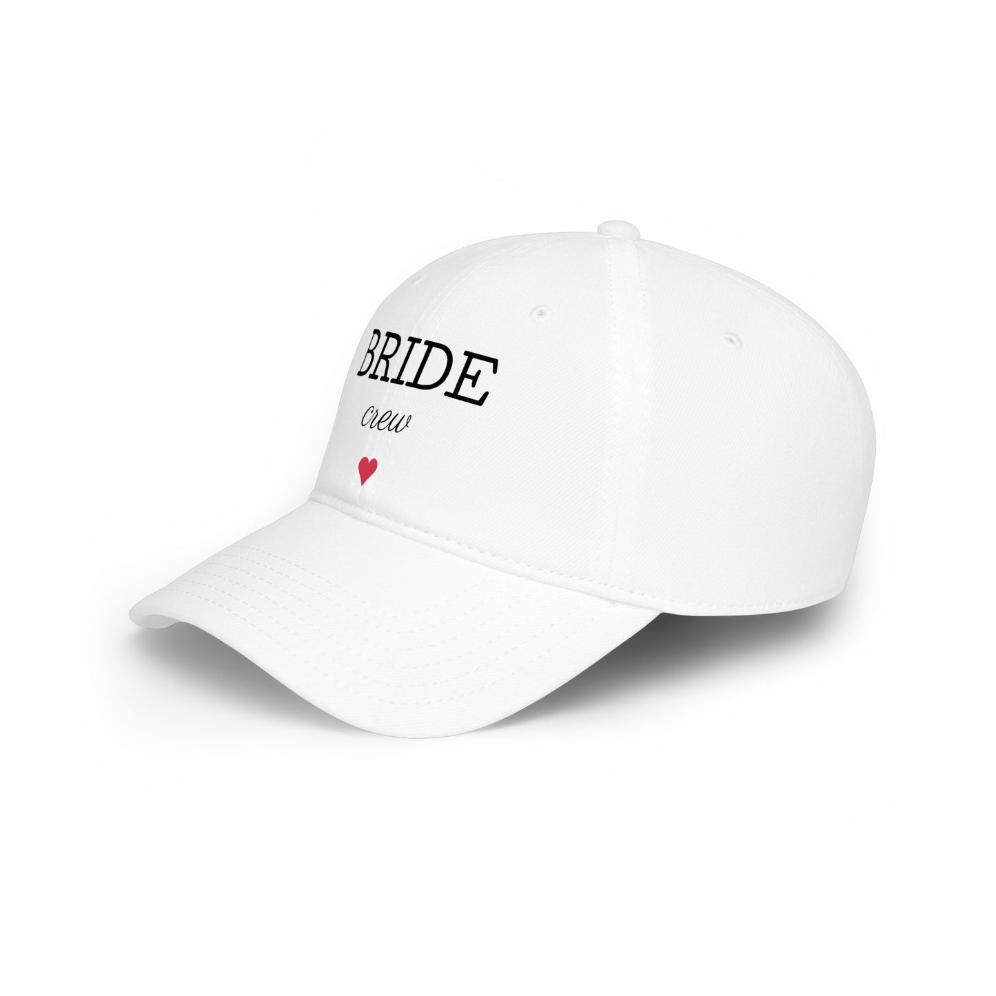 Bride Crew Baseball Cap — Bachelorette Party Hat with Heart Accent