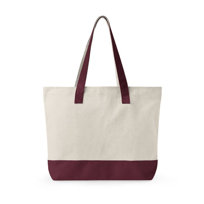 Oh My Stars Canvas Tote Bag – Zippered Patriotic Market Tote for Fourth of July