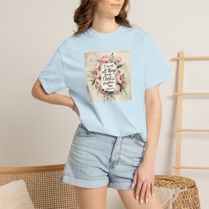 Floral Script Tee — "I am the daughter of a King" Christian Inspirational T‑Shirt