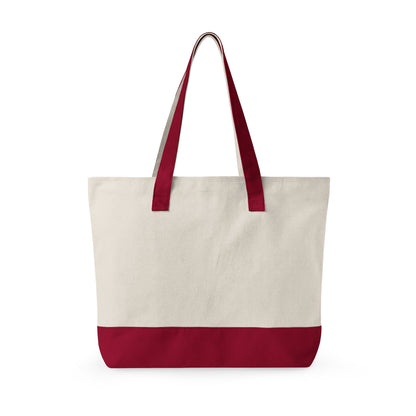 Oh My Stars Canvas Tote Bag – Zippered Patriotic Market Tote for Fourth of July