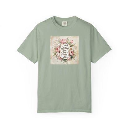 Floral Script Tee — "I am the daughter of a King" Christian Inspirational T‑Shirt