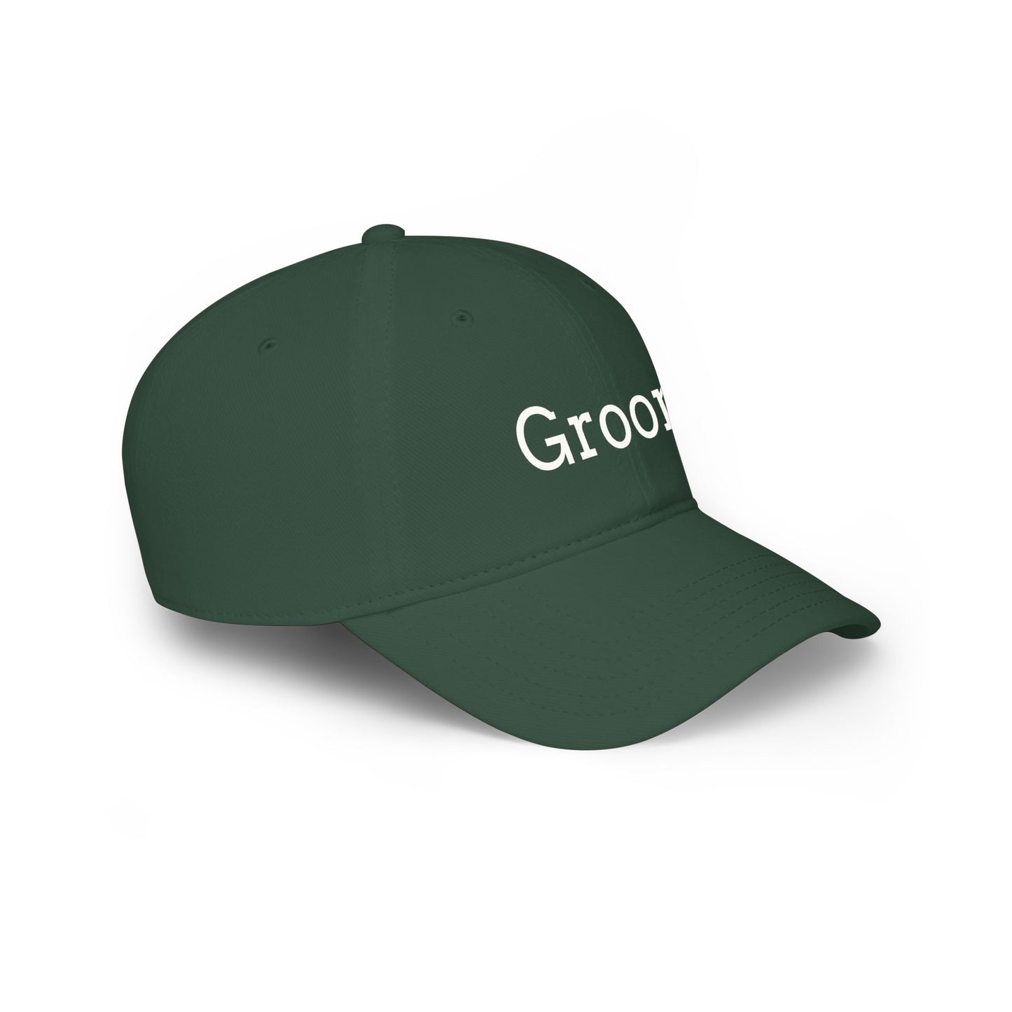 Groom Baseball Cap — Embroidered Red Low Profile Wedding Hat