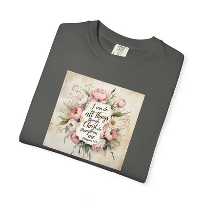 Floral Script Tee — "I am the daughter of a King" Christian Inspirational T‑Shirt