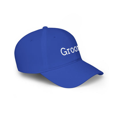 Groom Baseball Cap — Embroidered Red Low Profile Wedding Hat