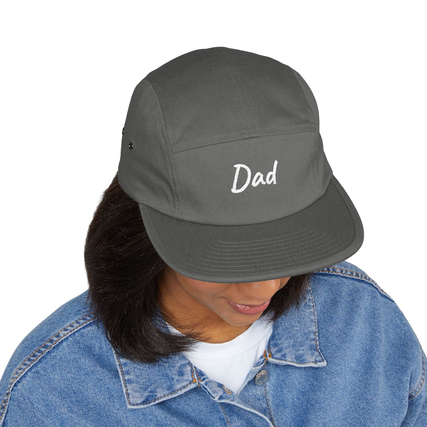 Dad Embroidered 5-Panel Cap — Casual Beige Baseball Hat, Perfect Father’s Day Gift
