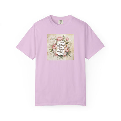 Floral Script Tee — "I am the daughter of a King" Christian Inspirational T‑Shirt