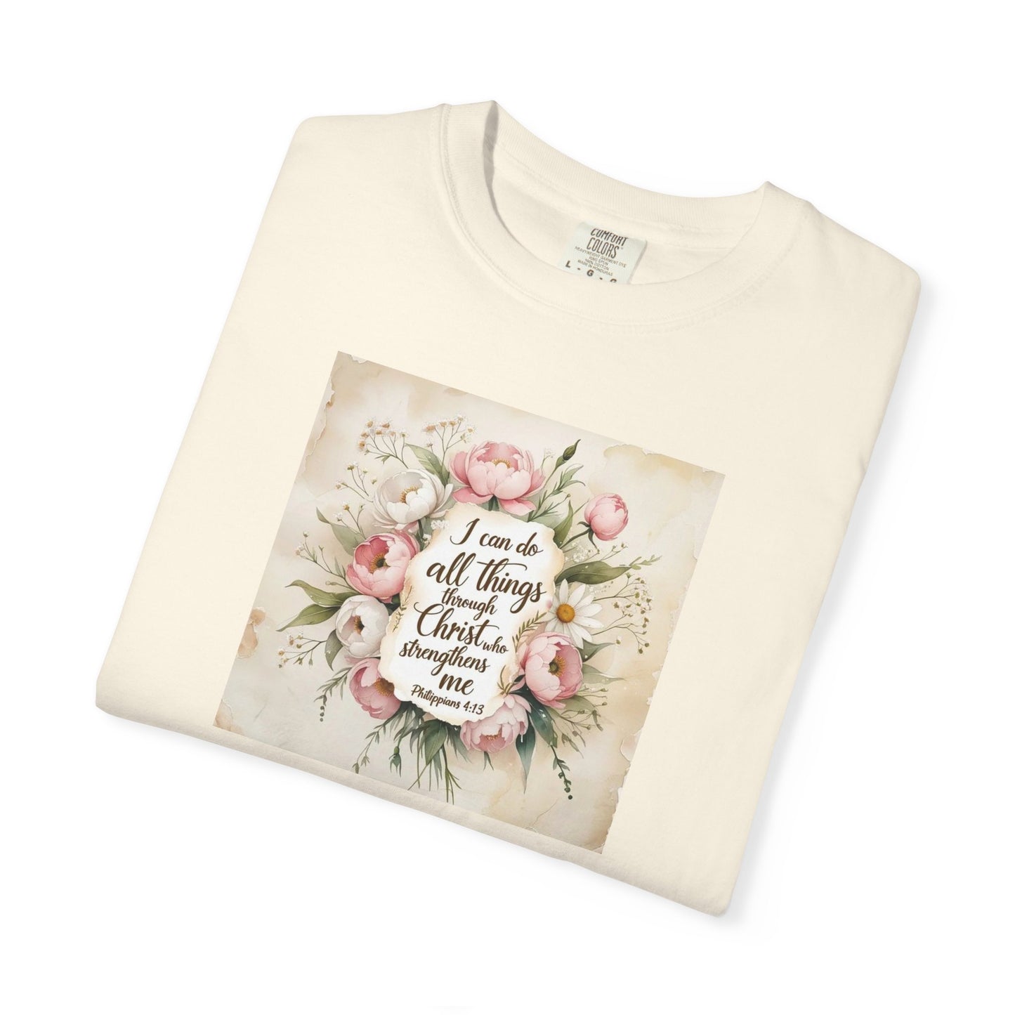 Floral Script Tee — "I am the daughter of a King" Christian Inspirational T‑Shirt