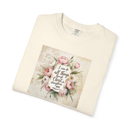 Floral Script Tee — "I am the daughter of a King" Christian Inspirational T‑Shirt