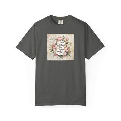 Floral Script Tee — "I am the daughter of a King" Christian Inspirational T‑Shirt