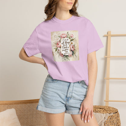Floral Script Tee — "I am the daughter of a King" Christian Inspirational T‑Shirt