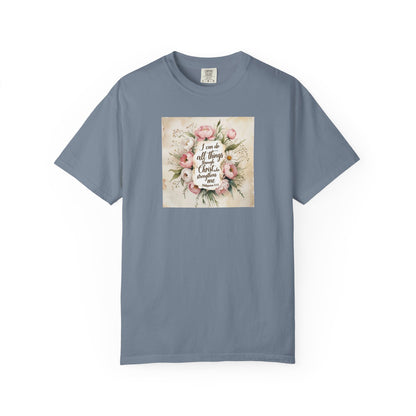 Floral Script Tee — "I am the daughter of a King" Christian Inspirational T‑Shirt