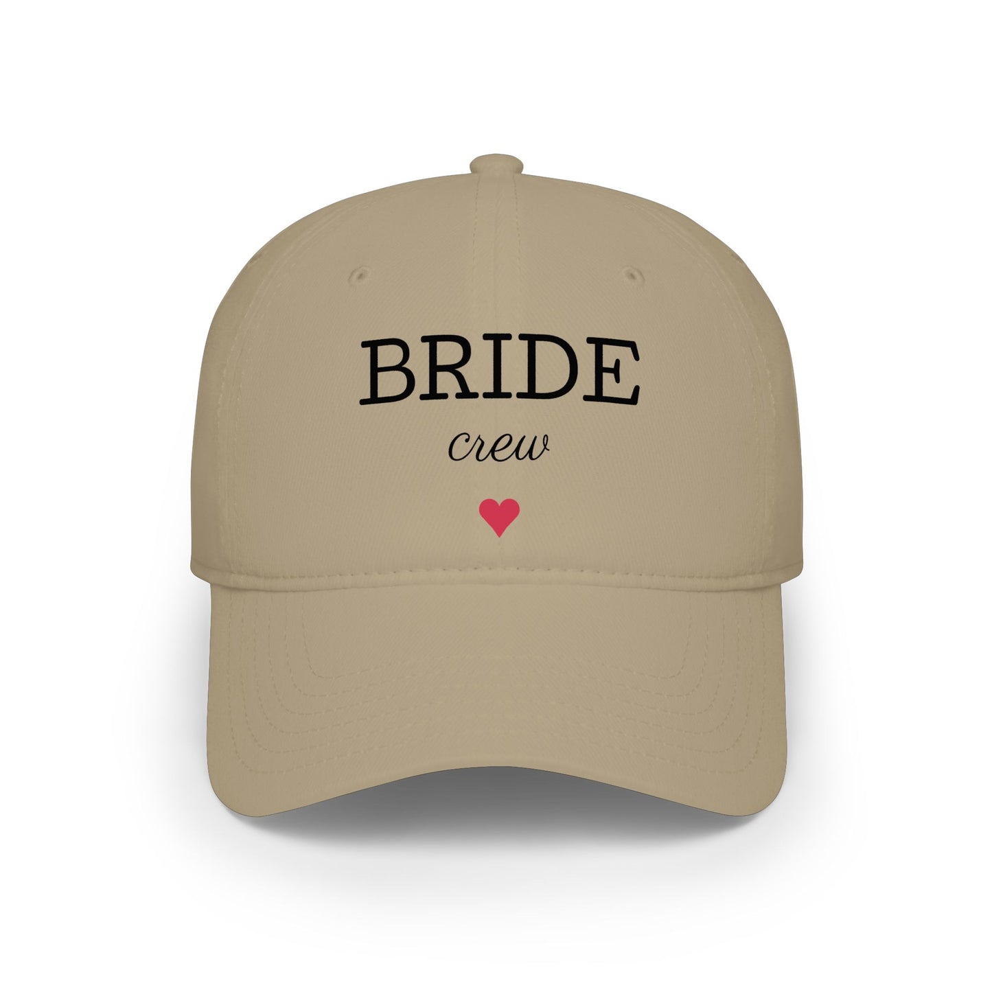 Bride Crew Baseball Cap — Bachelorette Party Hat with Heart Accent