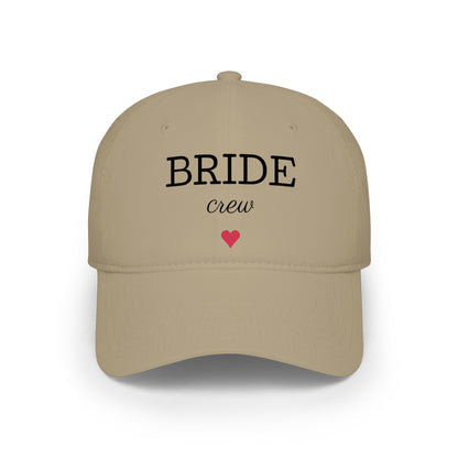 Bride Crew Baseball Cap — Bachelorette Party Hat with Heart Accent