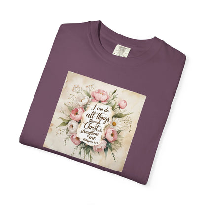 Floral Script Tee — "I am the daughter of a King" Christian Inspirational T‑Shirt