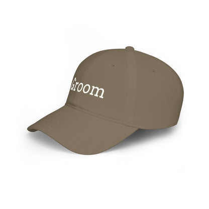 Groom Baseball Cap — Embroidered Red Low Profile Wedding Hat