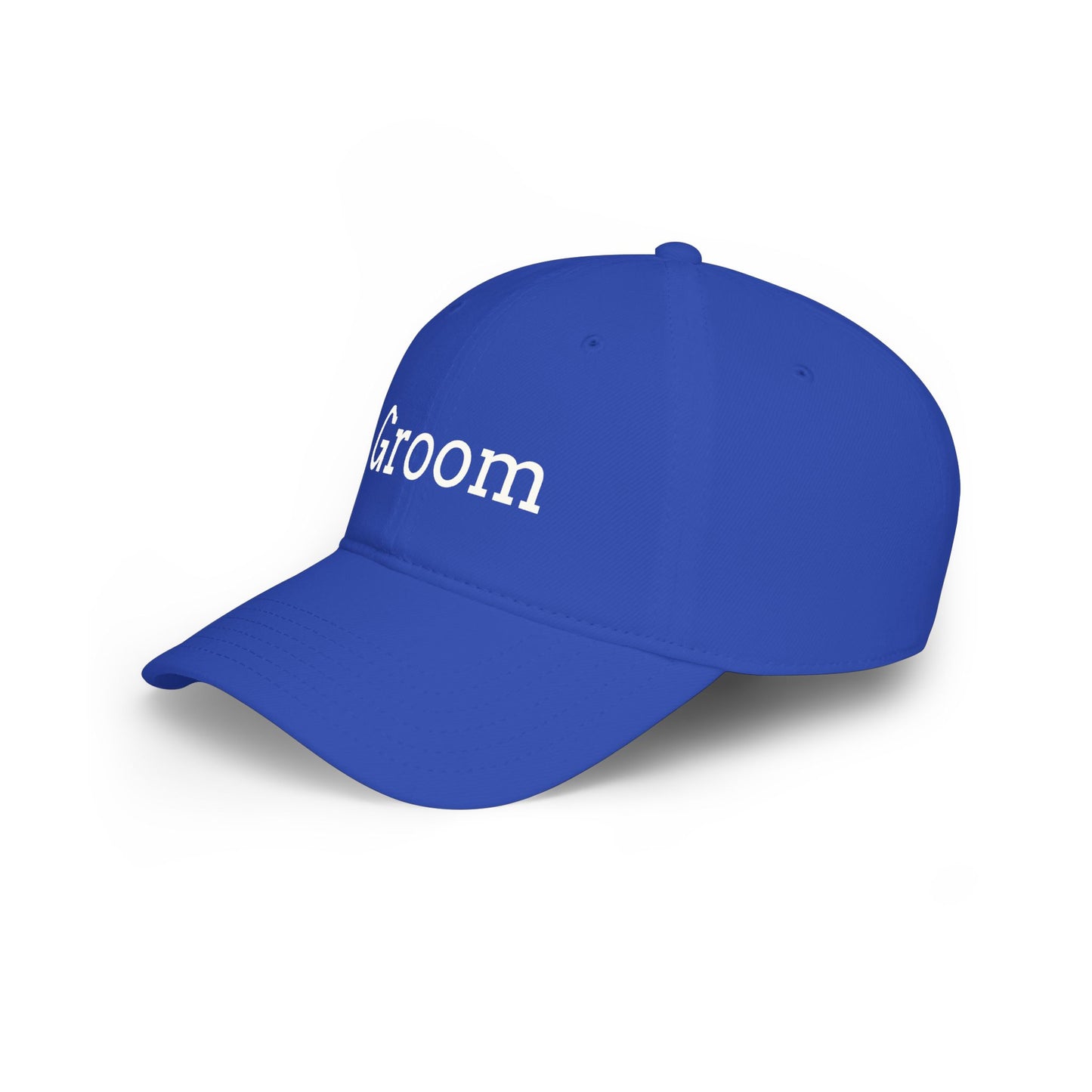 Groom Baseball Cap — Embroidered Red Low Profile Wedding Hat