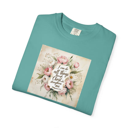 Floral Script Tee — "I am the daughter of a King" Christian Inspirational T‑Shirt