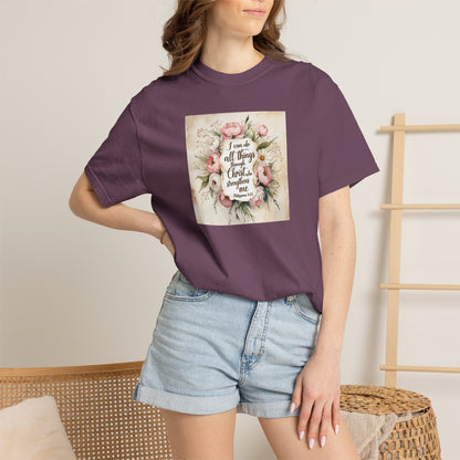 Floral Script Tee — "I am the daughter of a King" Christian Inspirational T‑Shirt