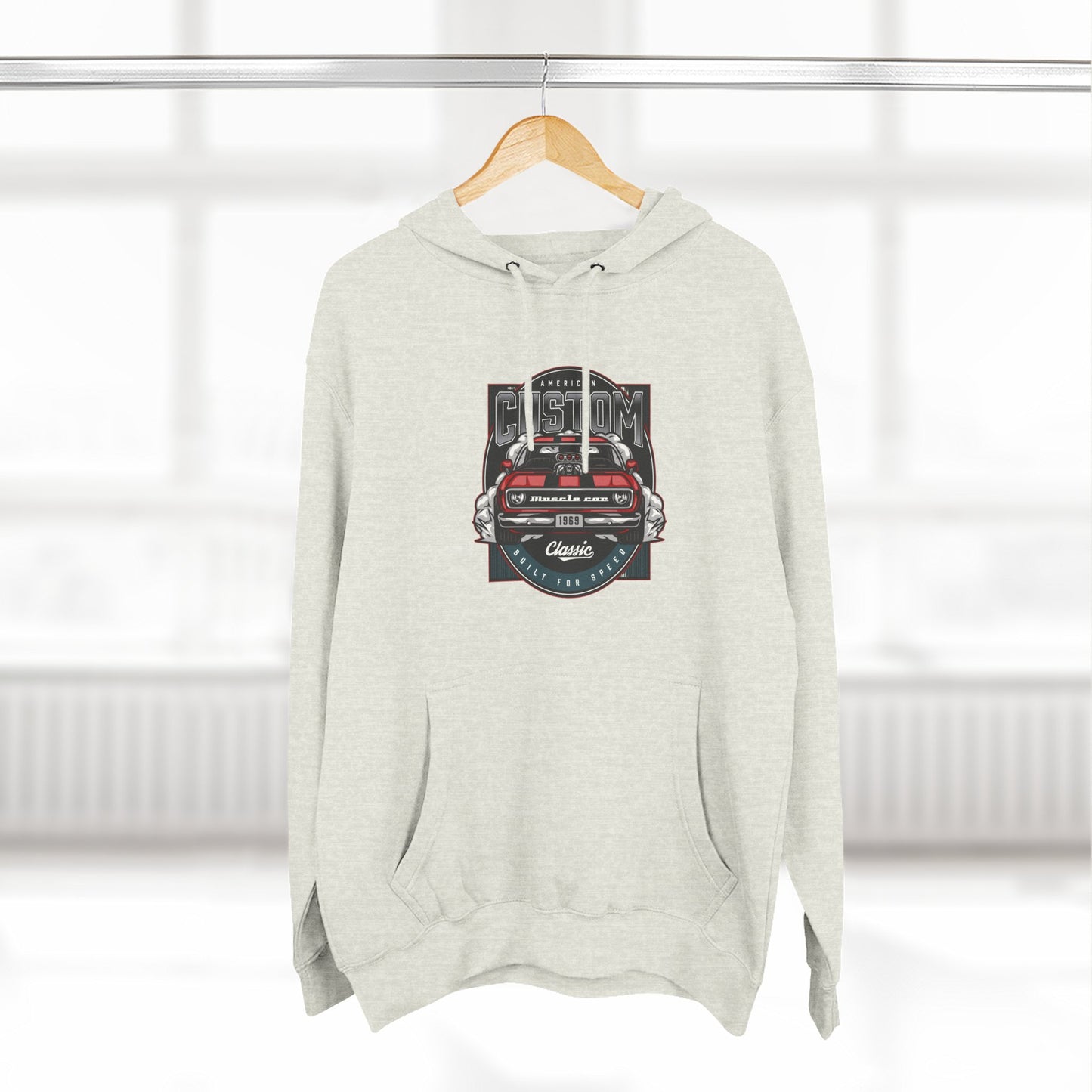 Retro Red Camaro Hoodie — Vintage Muscle Car Graphic Pullover