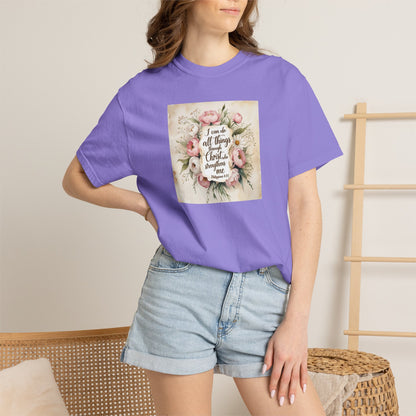 Floral Script Tee — "I am the daughter of a King" Christian Inspirational T‑Shirt