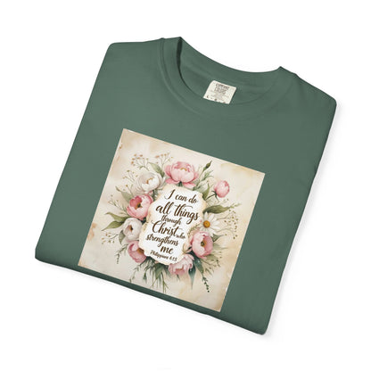 Floral Script Tee — "I am the daughter of a King" Christian Inspirational T‑Shirt